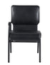 Black Vinyl Church Chair with Right Arm Cut Away Back 20.5" on Black Frame