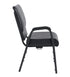 Black Vinyl Church Chair with Right Arm Cut Away Back 20.5" on Black Frame