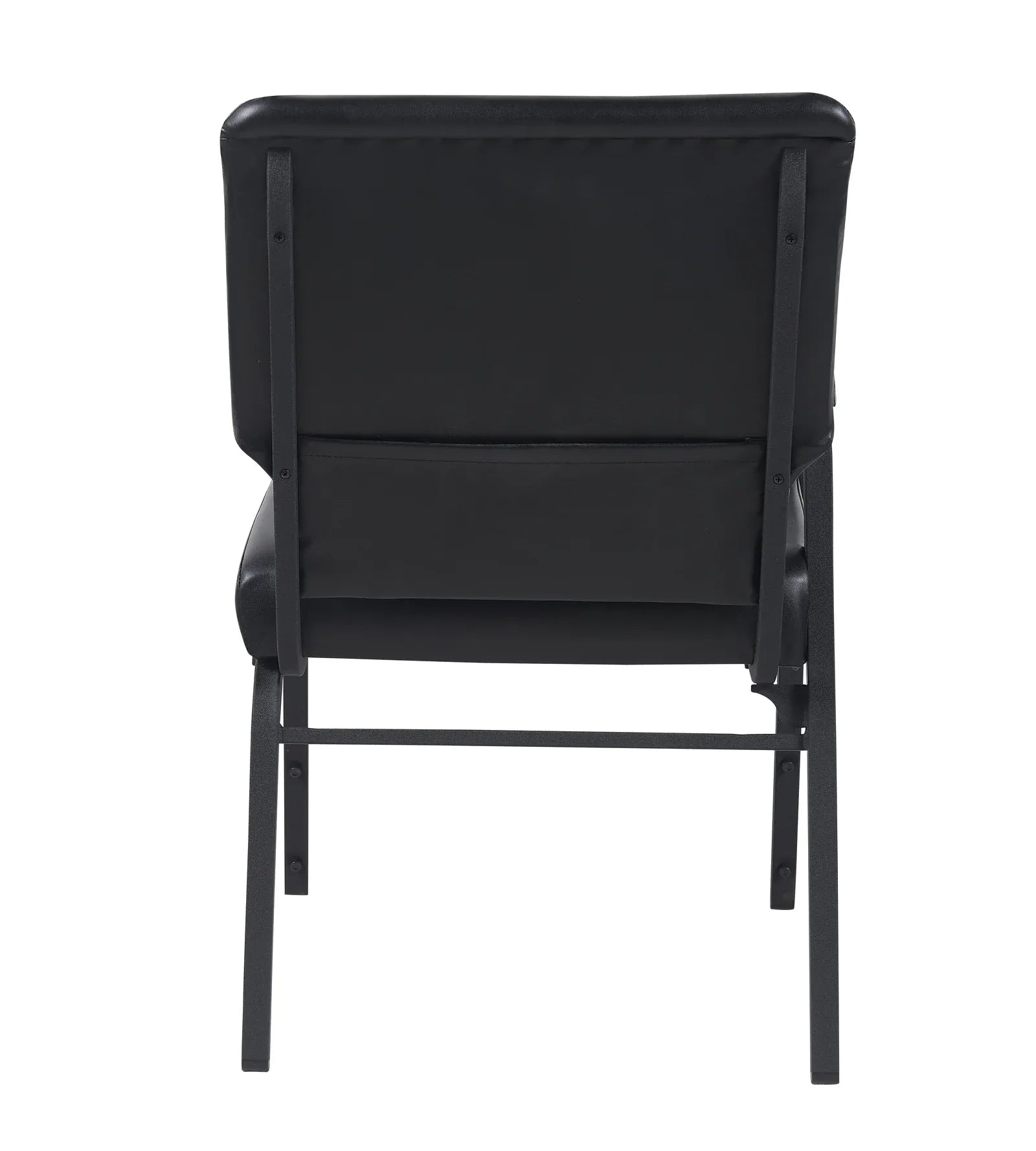 Black Vinyl Church Chair with Right Arm Cut Away Back 20.5