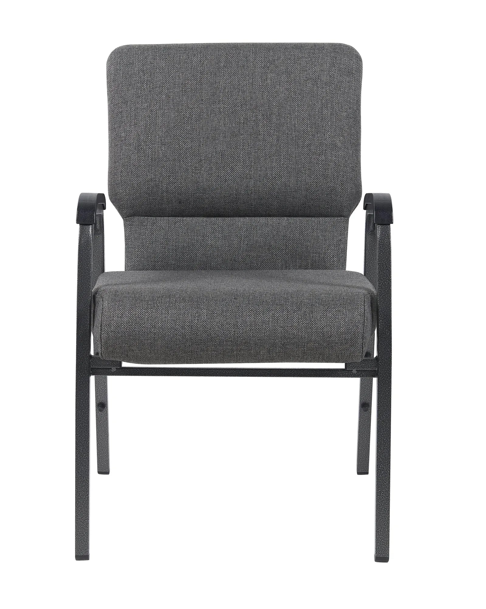 Gray Fabric Church Chair w/ Dual Arms  Cut Away Back 20.5