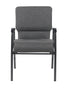 Gray Fabric Church Chair w/ Dual Arms  Cut Away Back 20.5" on Silver Vein Frame