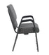 Gray Fabric Church Chair w/ Dual Arms  Cut Away Back 20.5" on Silver Vein Frame