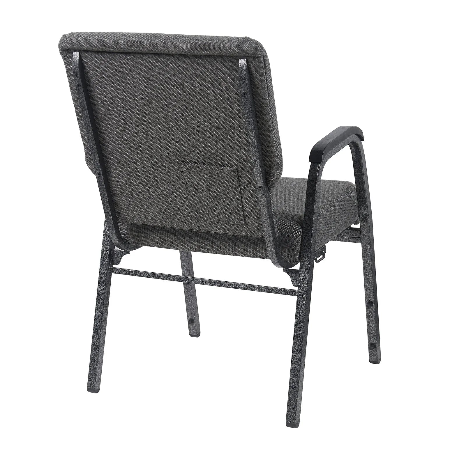 Gray Fabric Church Chair w/ Dual Arms  Cut Away Back 20.5