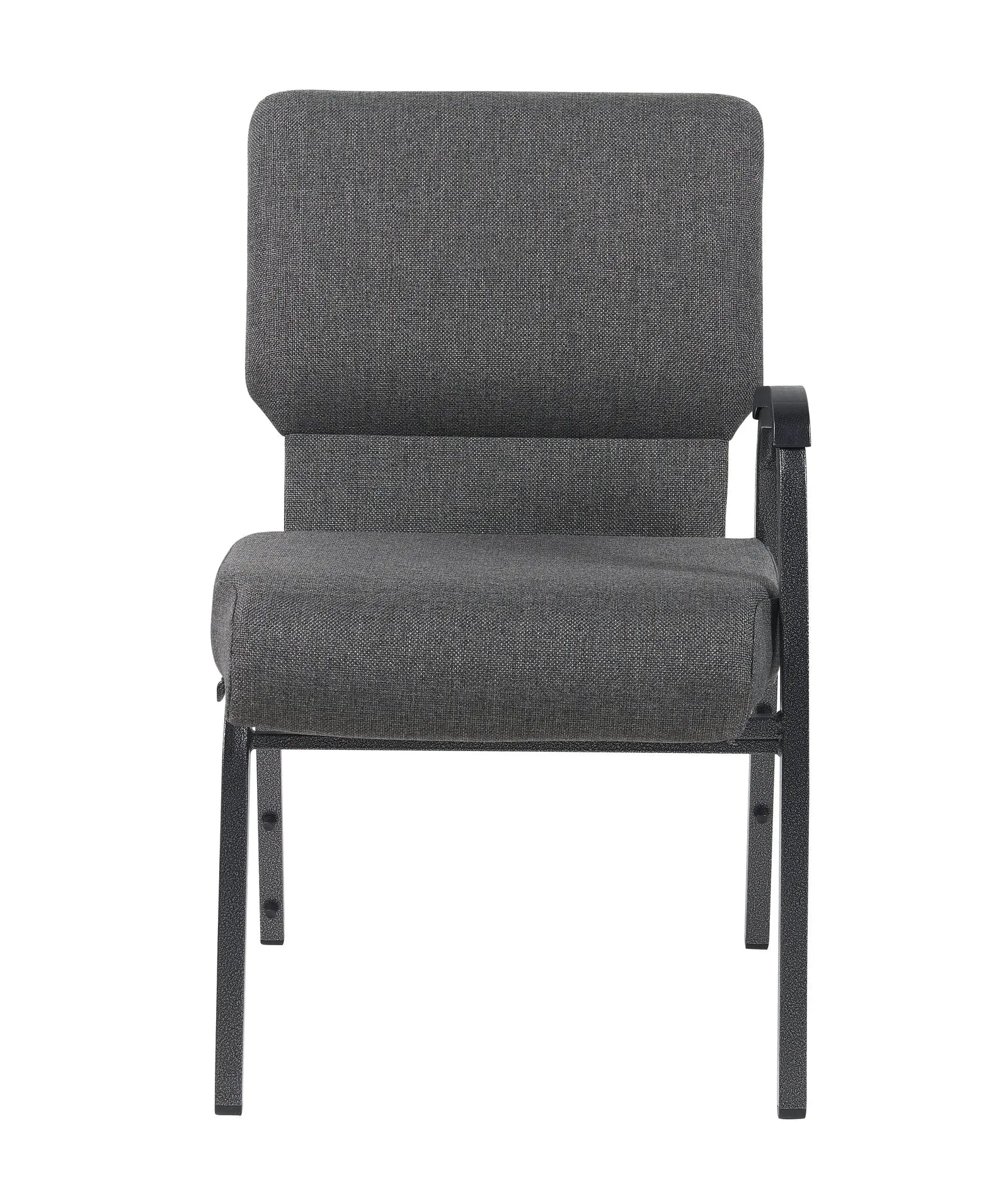 Gray Fabric Church Chair with Left Arm  Cut Away Back 20.5