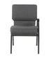 Gray Fabric Church Chair with Left Arm  Cut Away Back 20.5" on Silver Vein Frame