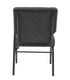 Gray Fabric Church Chair with Left Arm  Cut Away Back 20.5" on Silver Vein Frame