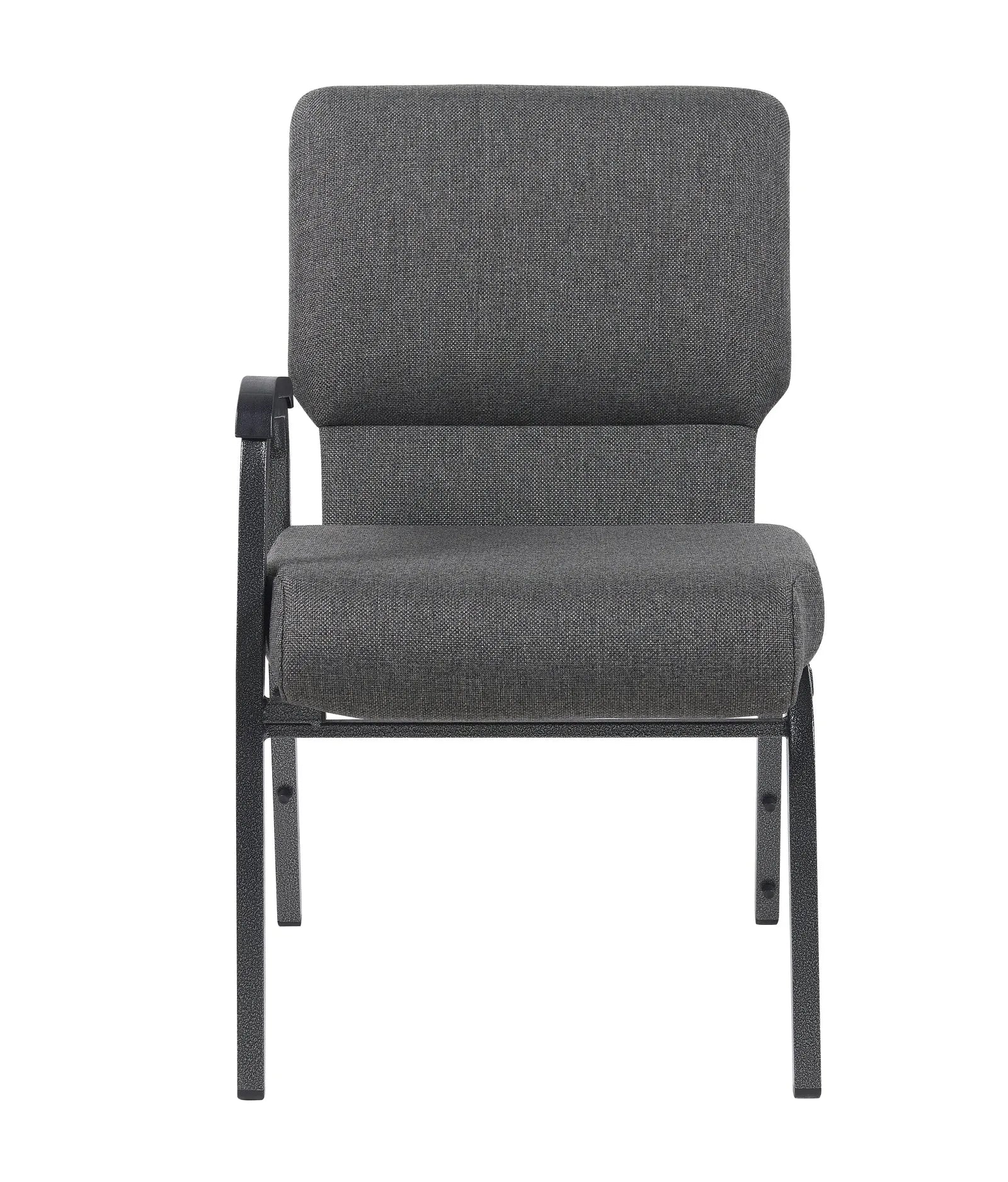 Gray Fabric Church Chair with Right Arm Cut Away Back 20.5