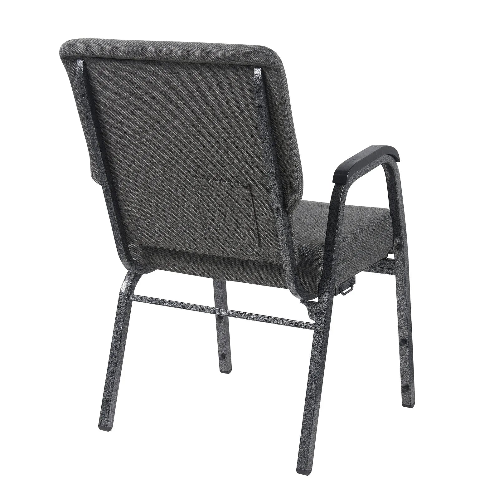 Gray Fabric Church Chair with Right Arm Cut Away Back 20.5