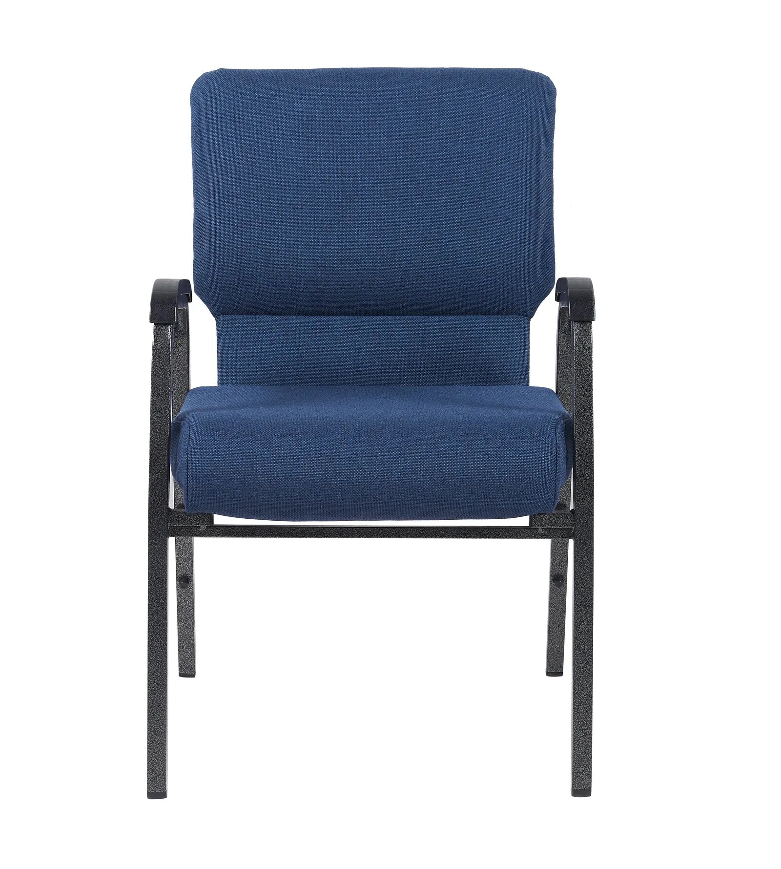 Indigo Fabric Church Chair w/ Dual Arms with Cut Away Back 20.5