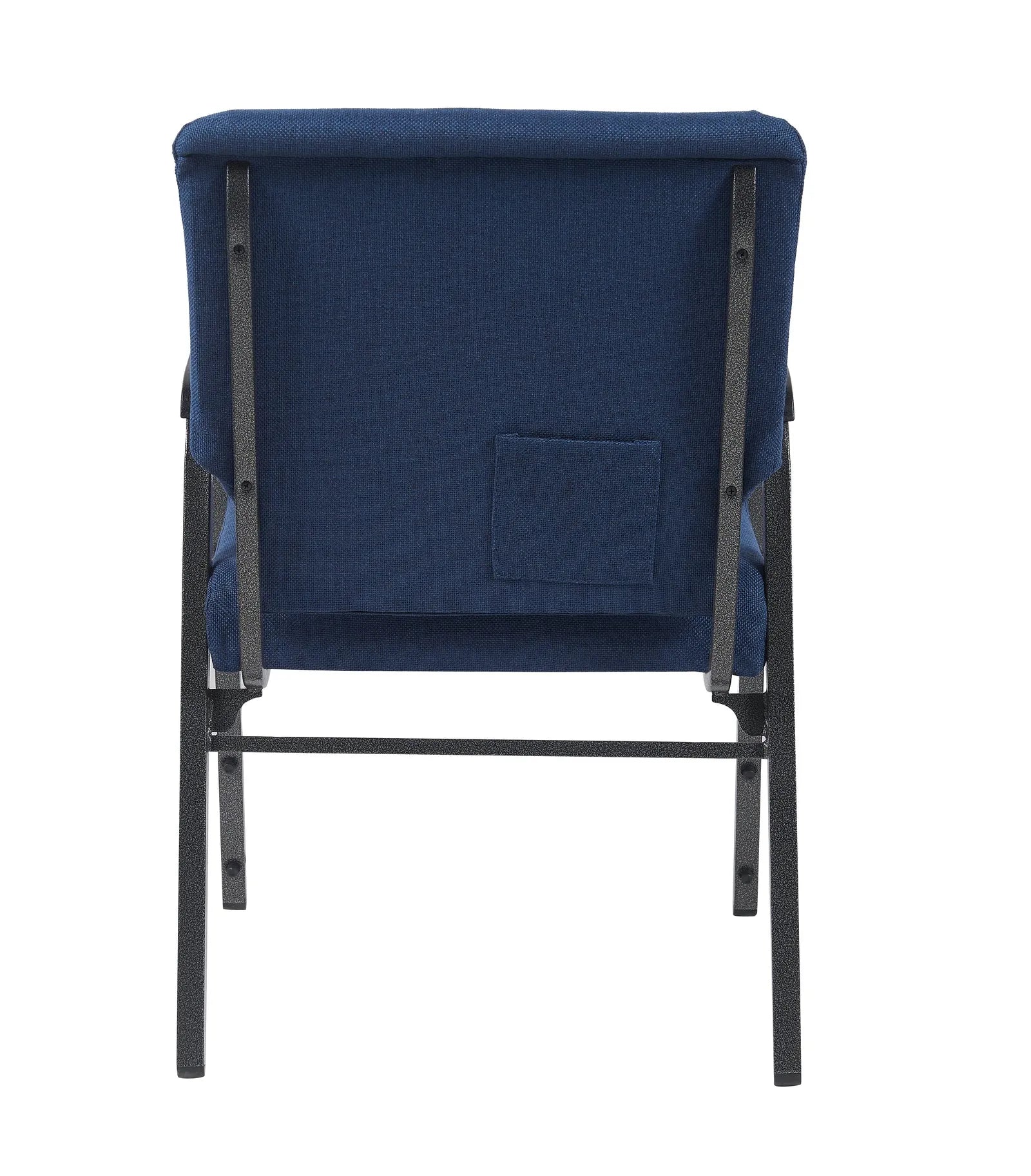 Indigo Fabric Church Chair w/ Dual Arms with Cut Away Back 20.5