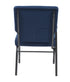 Indigo Fabric Church Chair with Right Arm with Cut Away Back 20.5" on  Silver Vein Frame