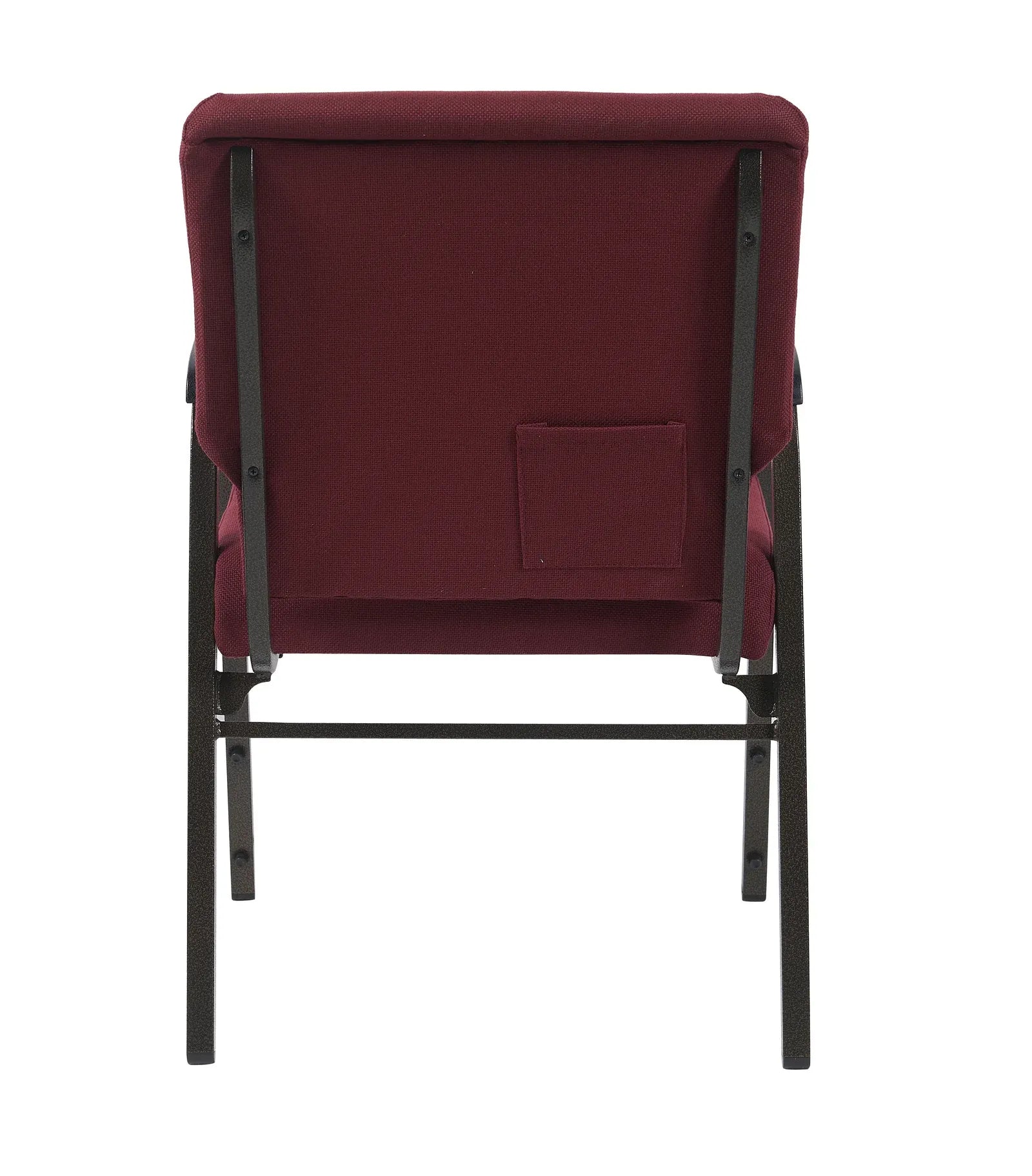 Maroon Fabric Church Chair with Dual Arms Cut Away Back 20.5" on Gold Vein Frame