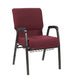 Maroon Fabric Church Chair with Dual Arms Cut Away Back 20.5" on Gold Vein Frame