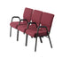 Maroon Fabric Church Chair with Dual Arms Cut Away Back 20.5" on Gold Vein Frame