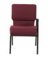 Maroon Fabric Church Chair with Left Arm Cut Away Back 20.5" Wide Gold Vein Frame