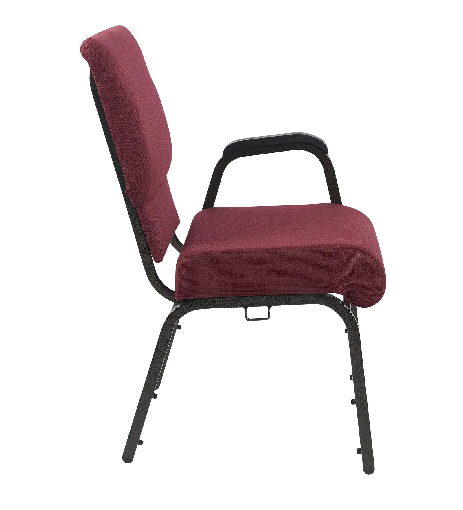 Maroon Fabric Church Chair with Left Arm Cut Away Back 20.5