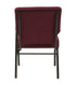 Maroon Fabric Church Chair with Left Arm Cut Away Back 20.5" Wide Gold Vein Frame