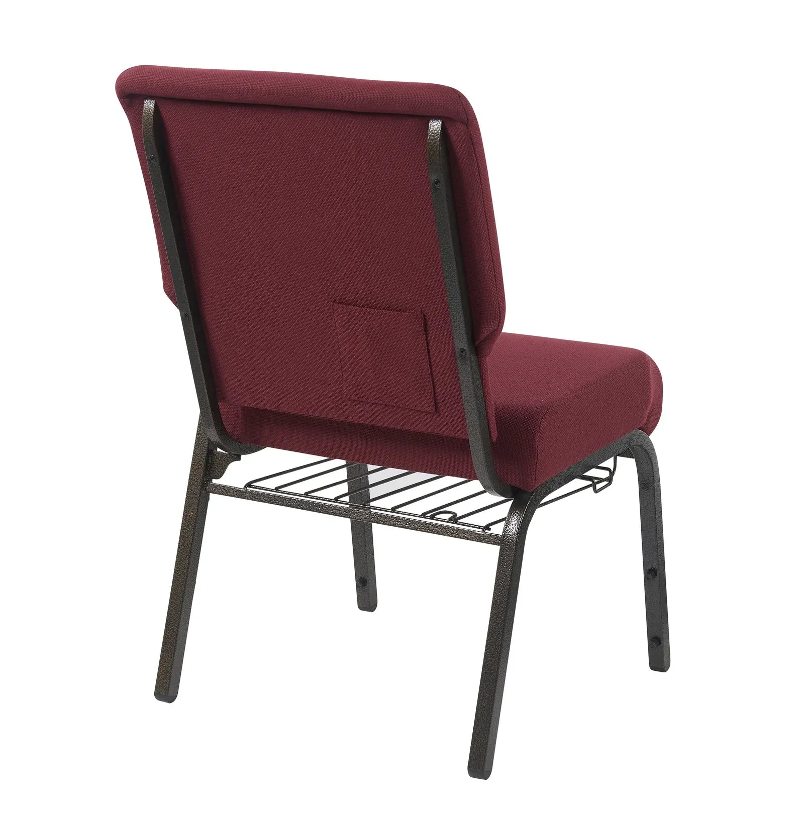 Maroon Fabric Church Chair with Left Arm Cut Away Back 20.5