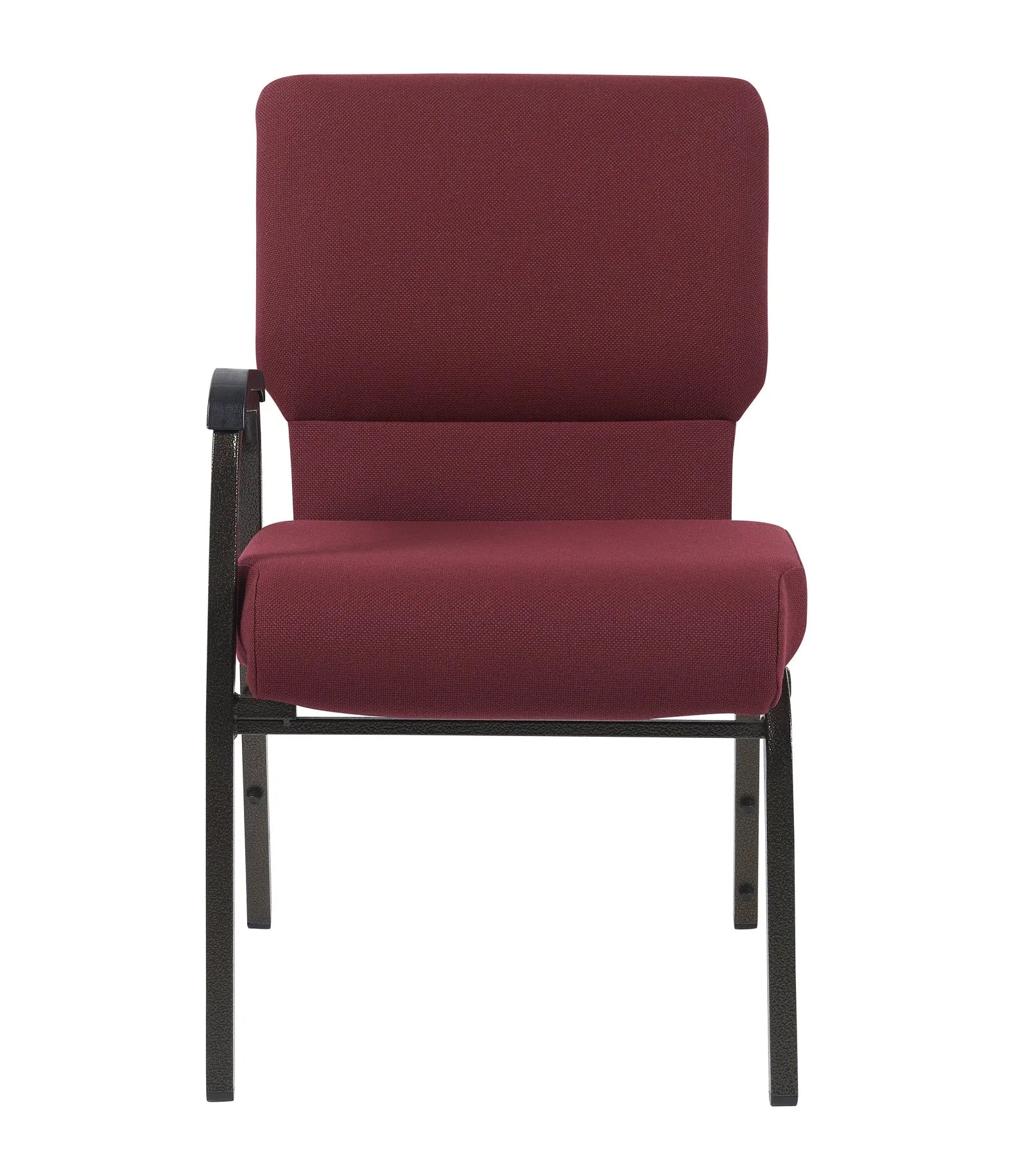 Maroon Fabric Church Chair with Right Arm Cut Away Back 20.5