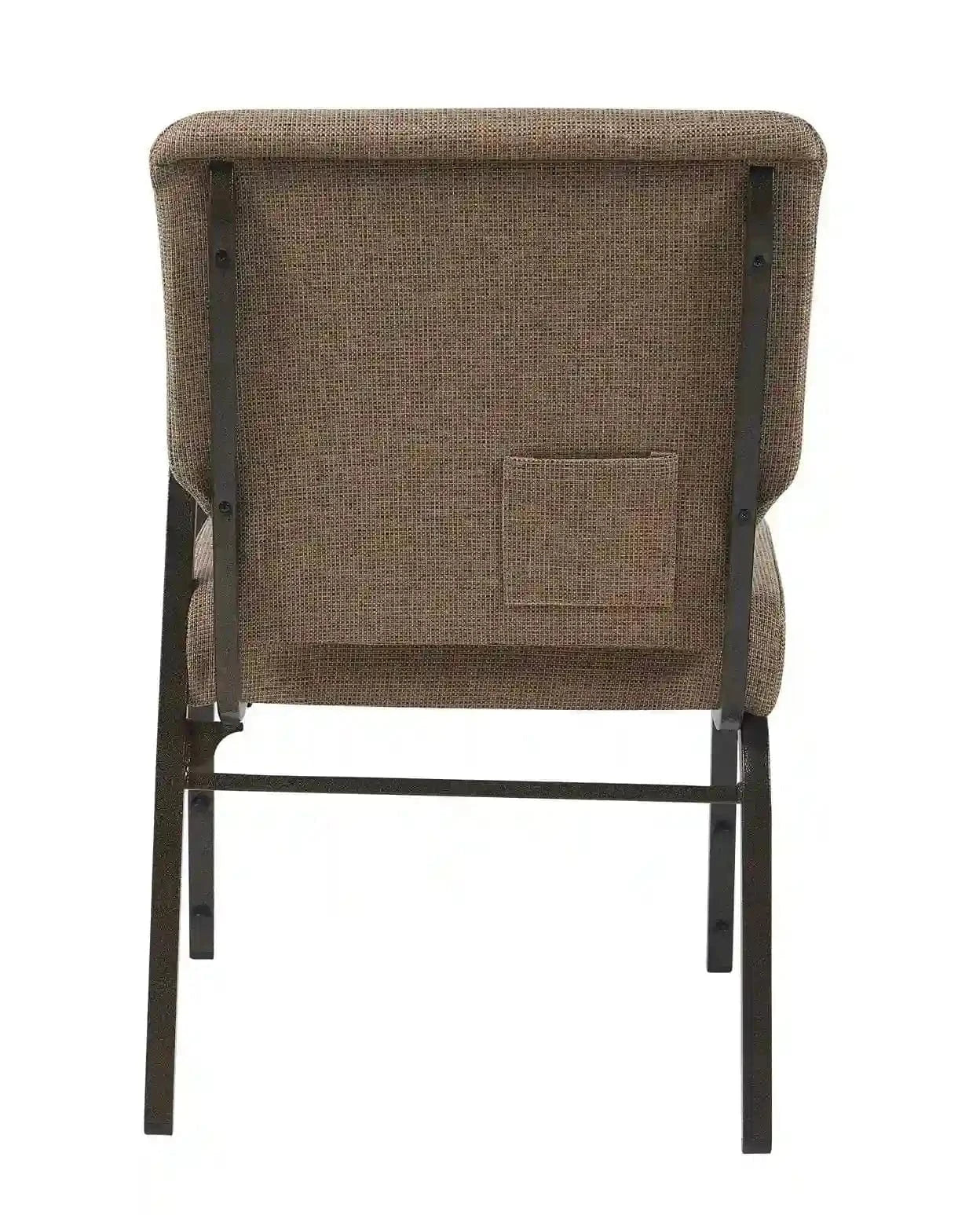 Chivari Tan Fabric Church Chair with Left Arm Cut Away Back 20.5