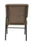 Chivari Tan Fabric Church Chair with Left Arm Cut Away Back 20.5" on Gold Vein Frame  CH20TGV-L-ZF-T
