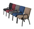 Chivari Tan Fabric Church Chair with Left Arm Cut Away Back 20.5" on Gold Vein Frame  CH20TGV-L-ZF-T