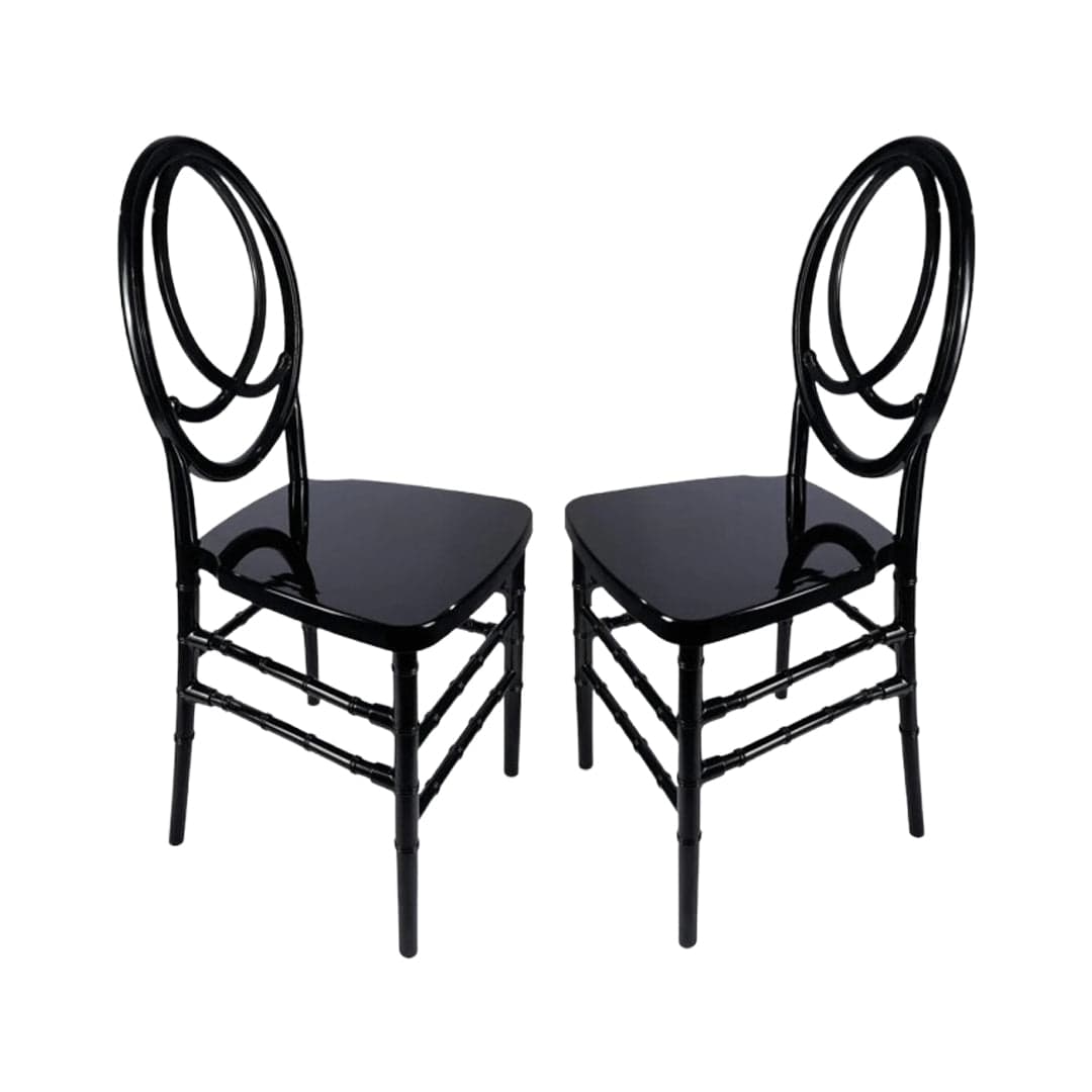 Chivari Black ToughResin™ Infinity Chair - 2 Pack - Some Assembly Required CIRB2-U-ZG-T-2