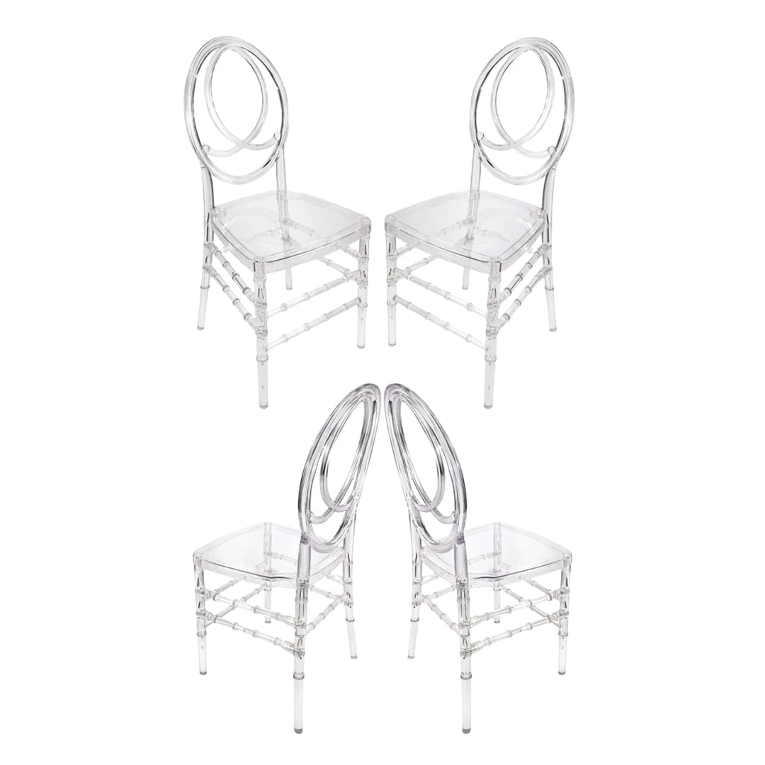 Chivari Clear Resin ProClear™ Infinity Chair - 4 Pack - Some Assembly Required CIRC-U-ZG-T-4
