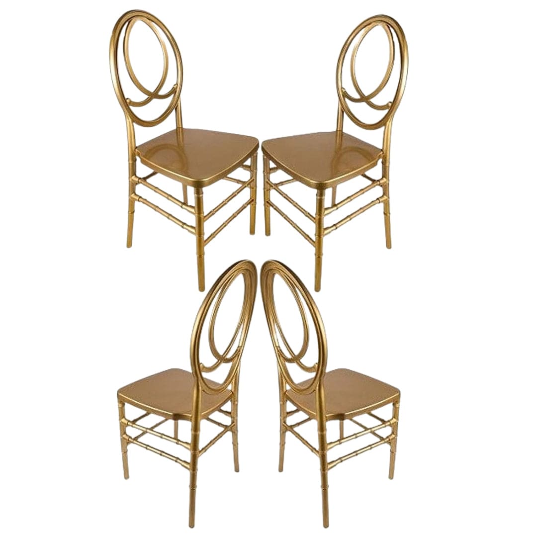 Chivari Gold ToughResin™ Infinity Chair - 4 Pack - Some Assembly Required CIRG-U-ZG-T-4