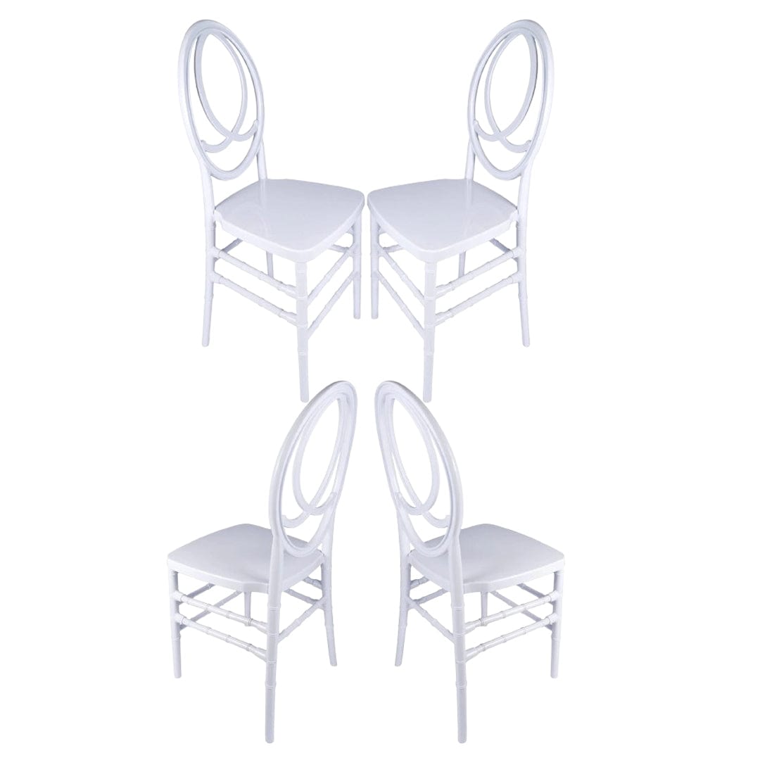 Chivari White ToughResin™ Infinity Chair - 4 Pack - Some Assembly Required CIRW-U-ZG-T-4