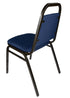 Banquet Chair – Trapezoid | Navy Blue Fabric with Gold Dots on Gold Vein Frame CQTFBLU-ZF-T