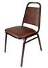 Banquet Chair – Trapezoid | Brown Vinyl on Copper Vein Frame | 32 Inches Height CQTVBR-ZF-T