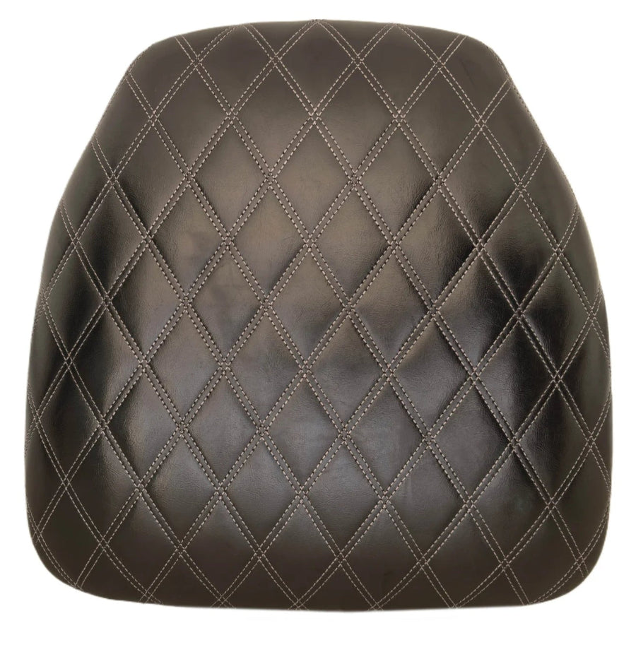 Black Vinyl Panel Back Chiavari Cushion with Bentley Stitching and SlipNot™ Technology