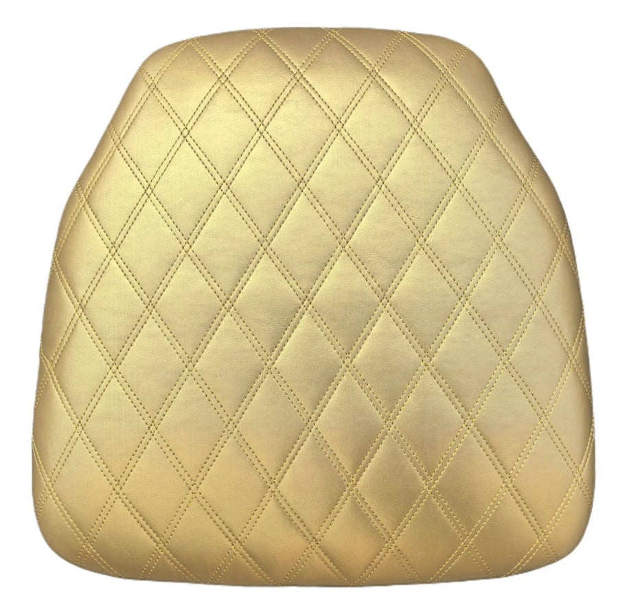 Gold Vinyl Panel Back Chiavari Cushion with Bentley Stitching and SlipNot™ Technology