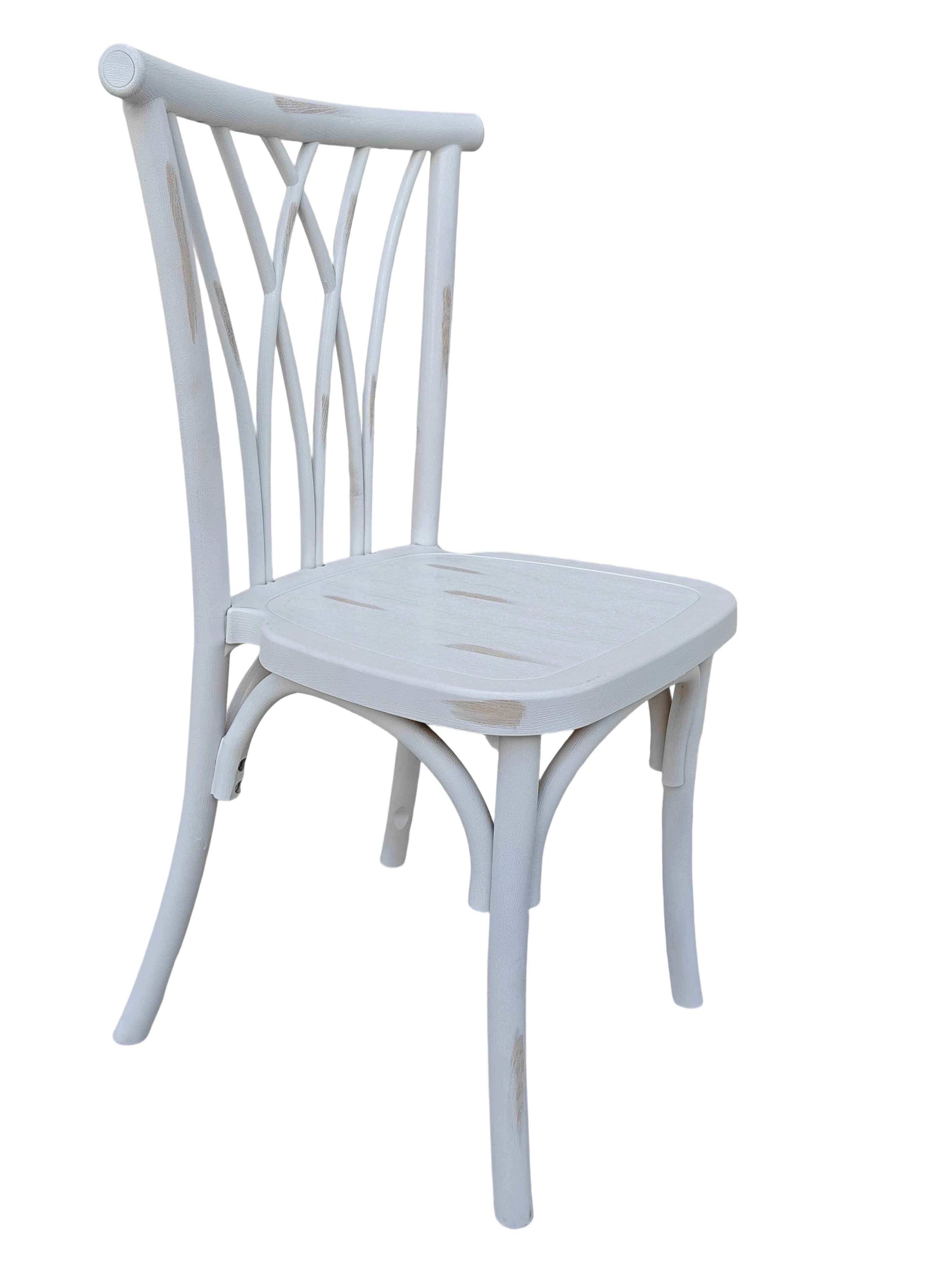 White Distressed Steel Skeleton™ Willow Chair