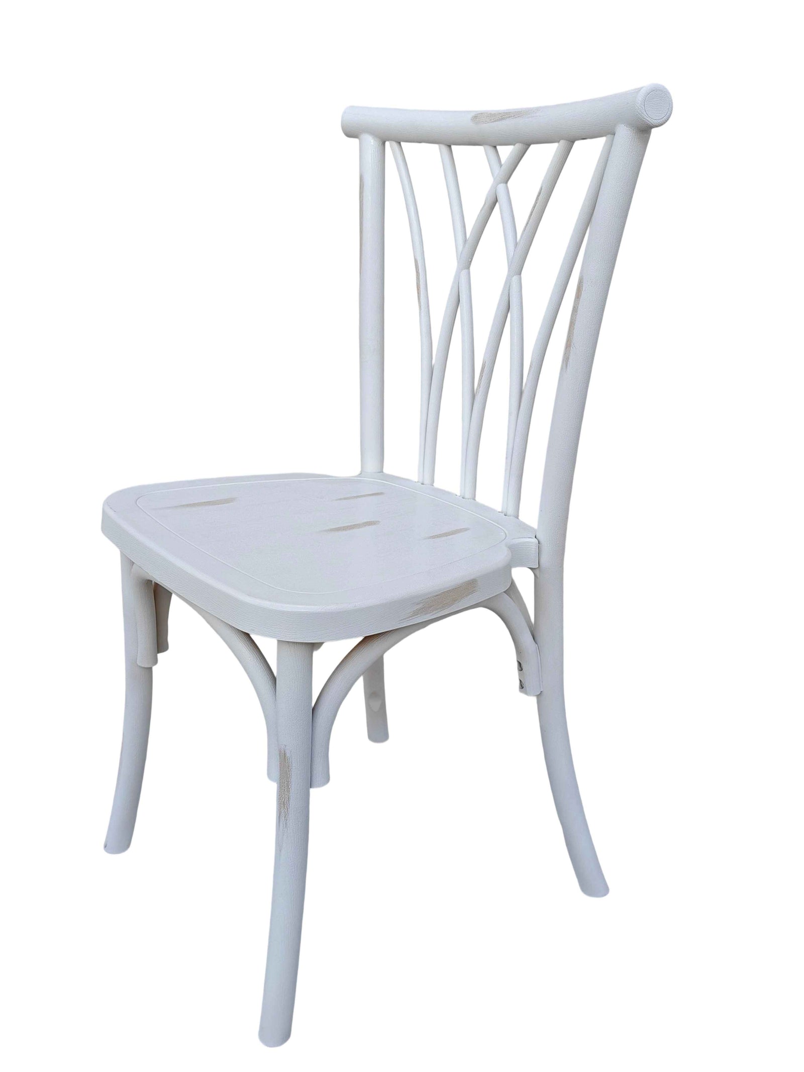 White Distressed Steel Skeleton™ Willow Chair