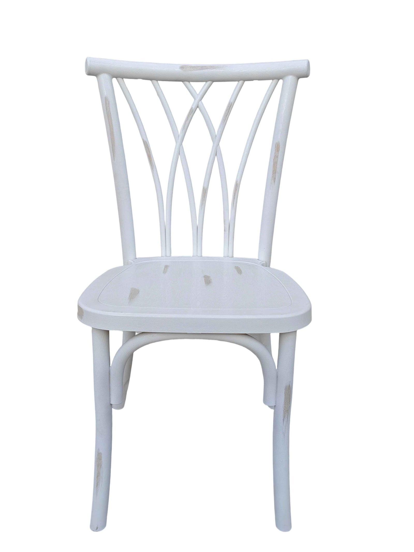White Distressed Steel Skeleton™ Willow Chair