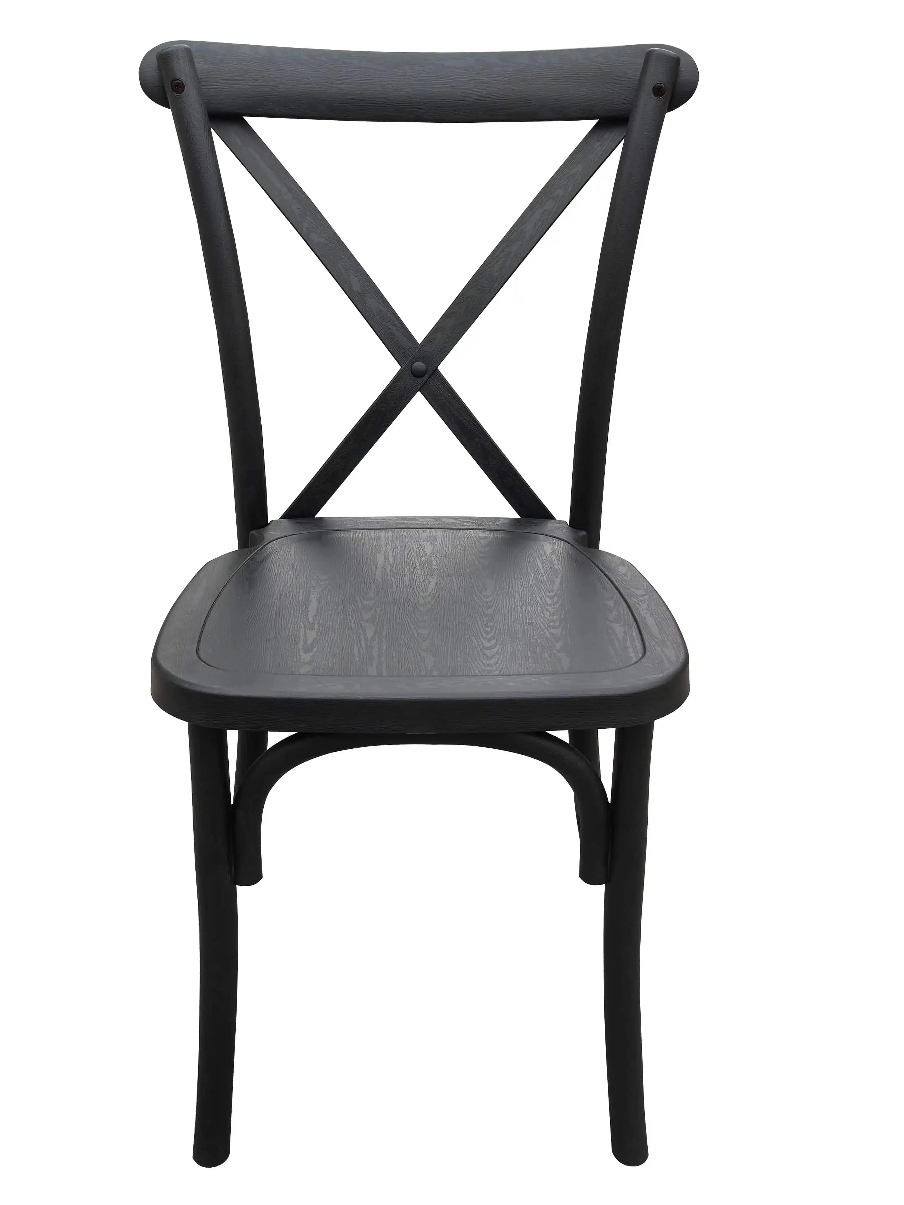 Black Steel Skeleton™ Cross Back Chair