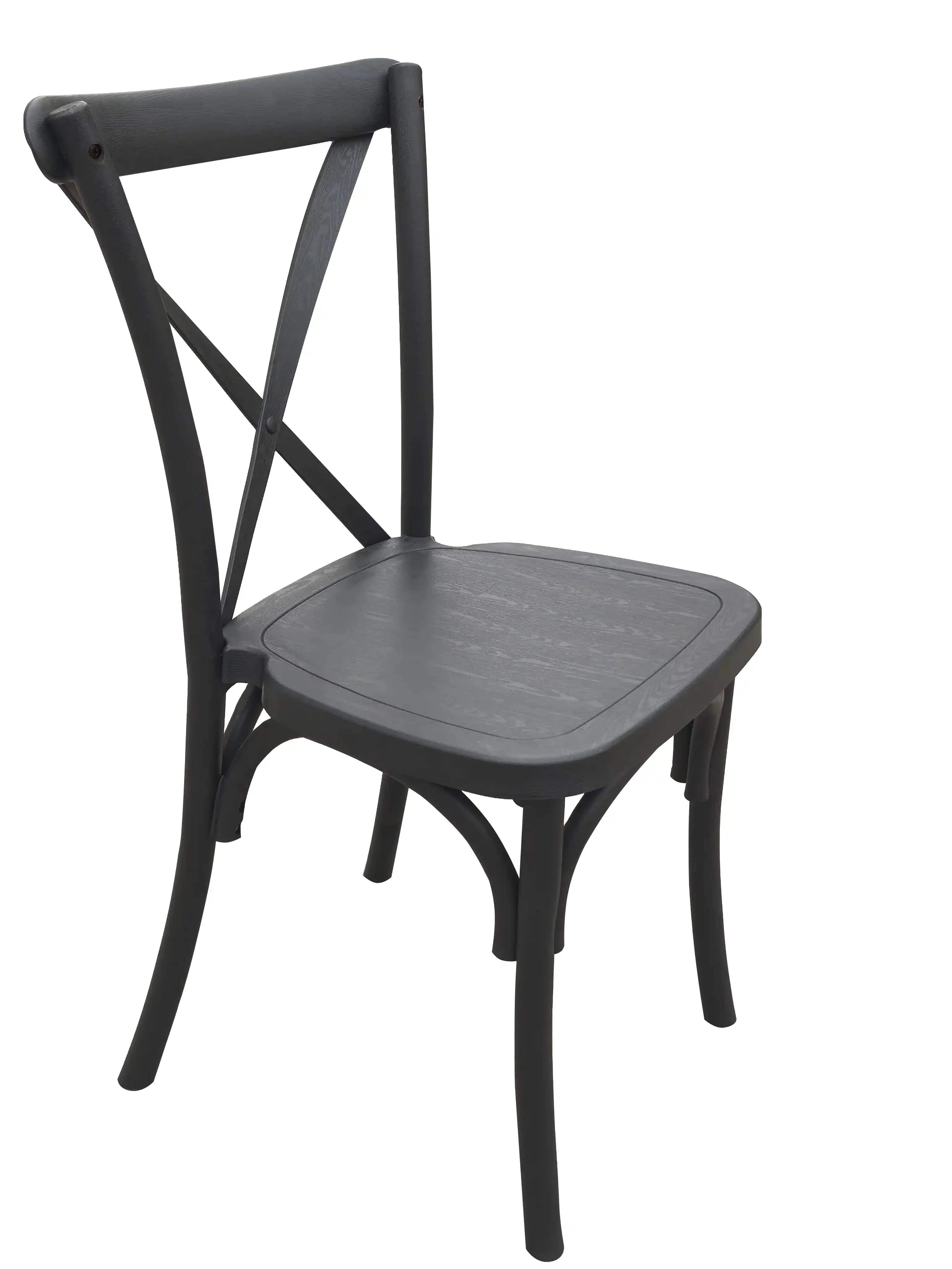 Black Steel Skeleton™ Cross Back Chair