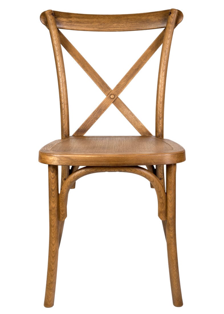 Chivari Chestnut ToughResin™ WoodGrain Cross Back Chair CXRC-AX-T