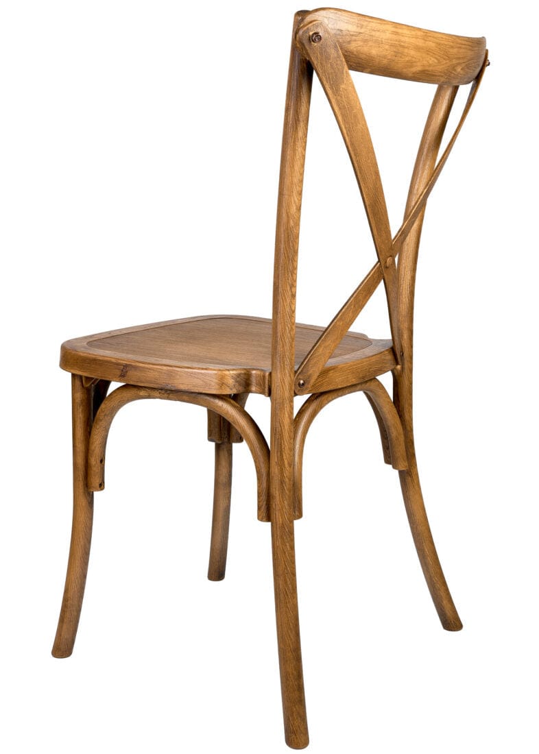 Chivari Chestnut ToughResin™ WoodGrain Cross Back Chair CXRC-AX-T
