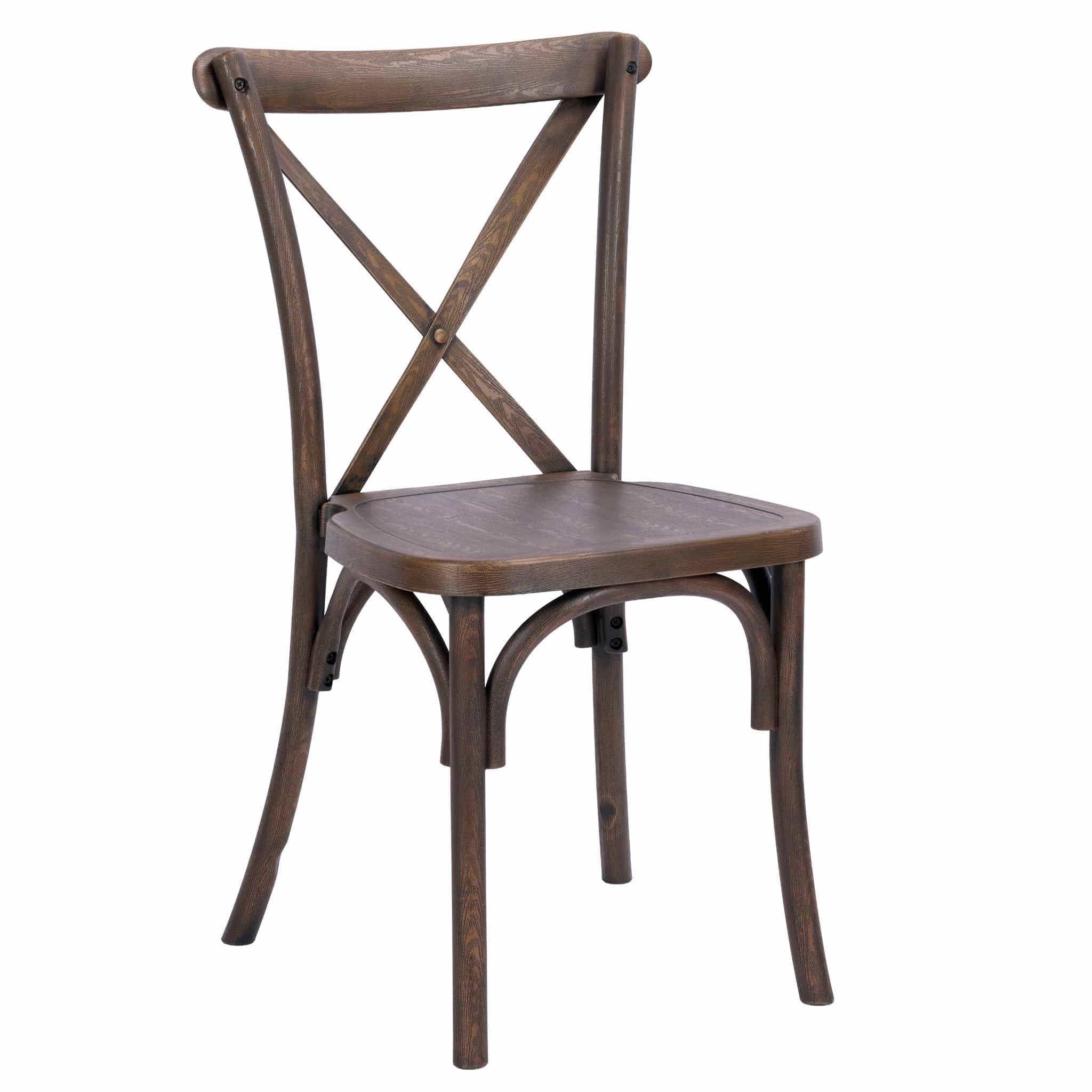 Fruitwood Steel Skeleton™ Cross Back Chair