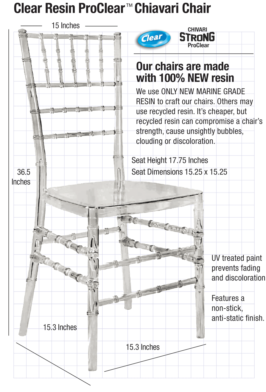 Clear Resin ProClear Chiavari Chair CCRC-U-ZG-T