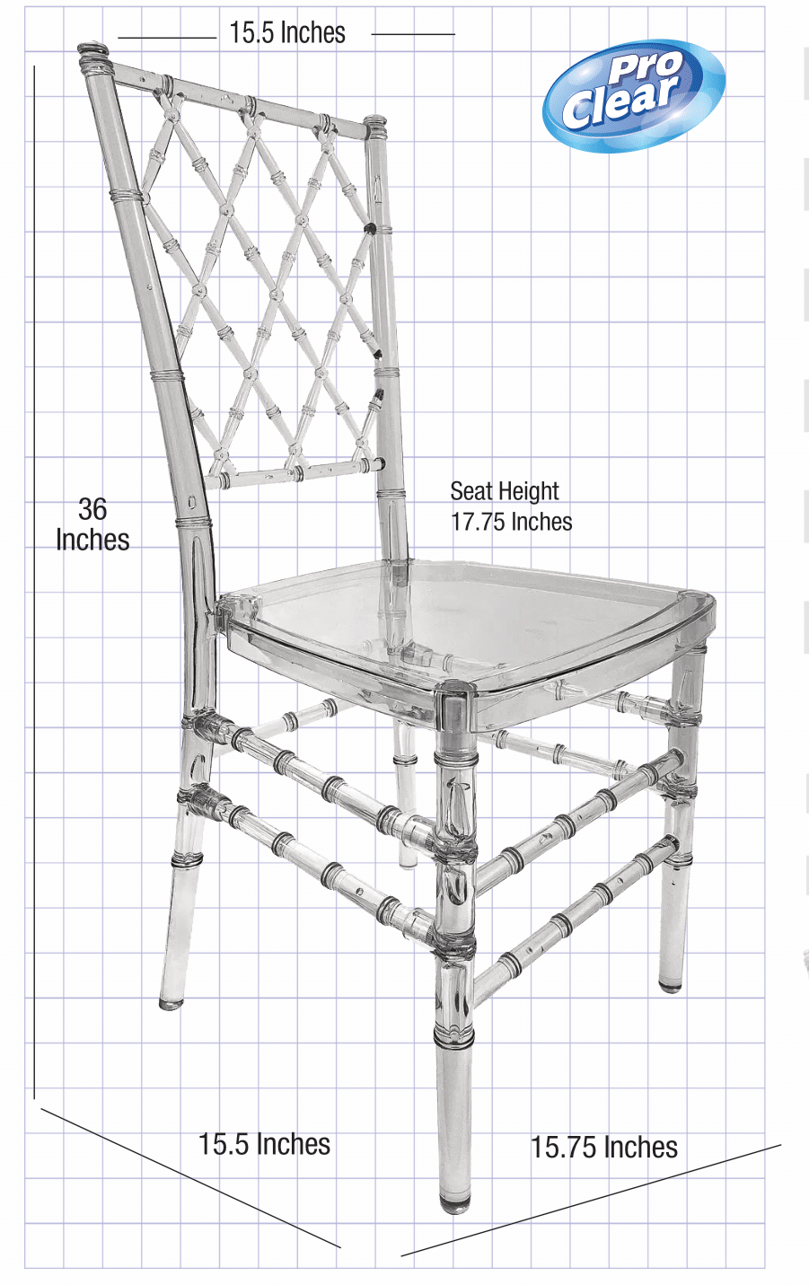 Proclear Resin Diamond Back Chiavari Chair CDRC-ZG-T