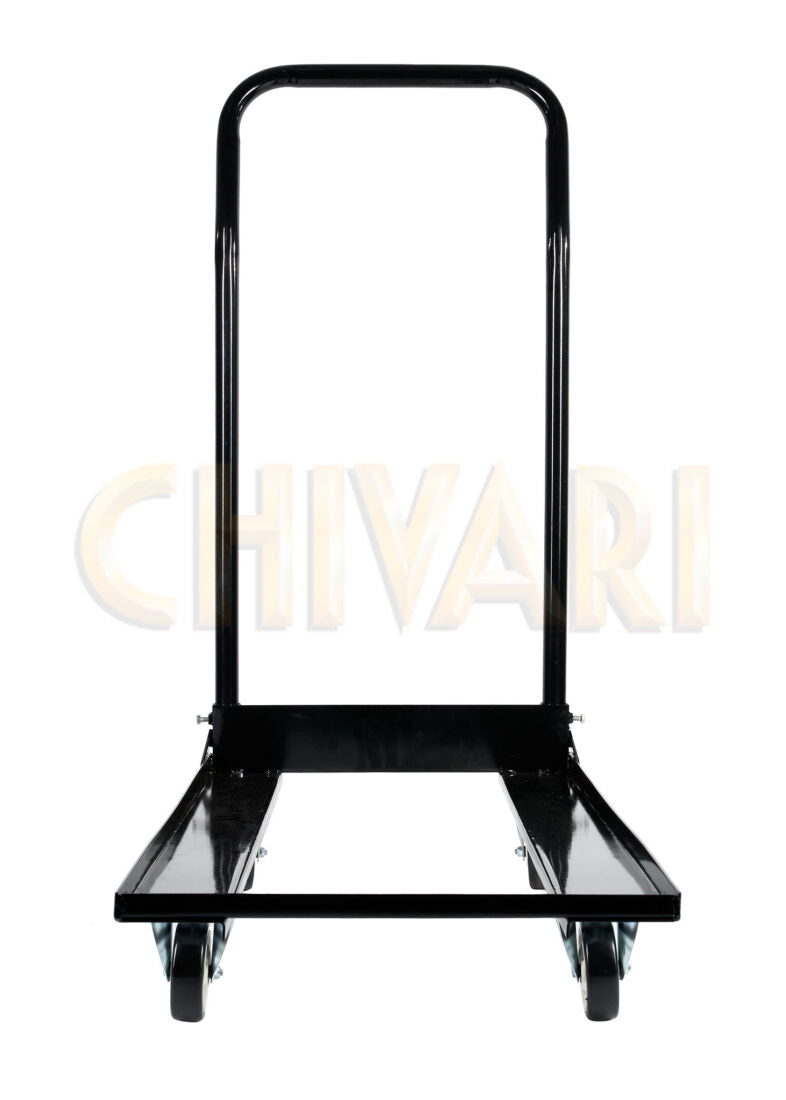 Steel Folding Chair Cart by Chivari, for Poly & Resin Folding Chairs CART100-AX-T Front