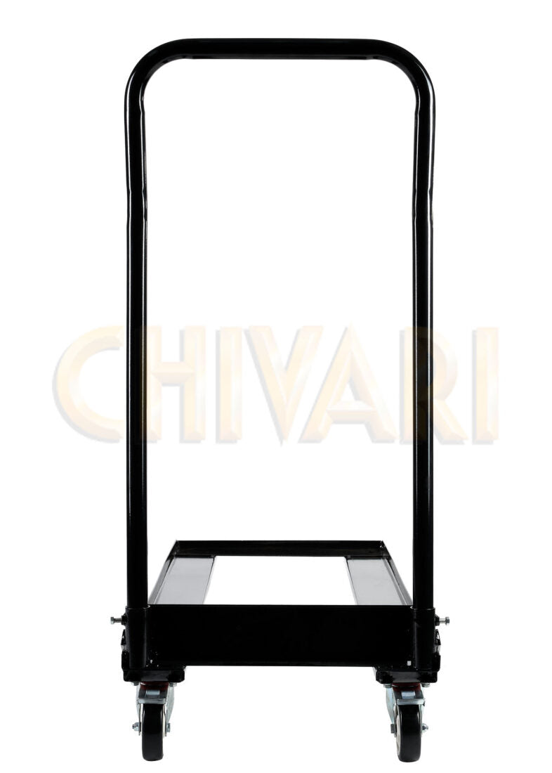 Steel Folding Chair Cart by Chivari, for Poly & Resin Folding Chairs CART100-AX-T Back