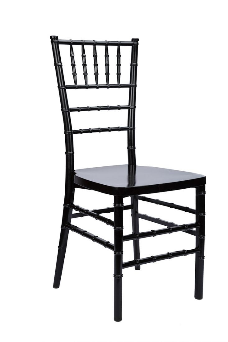 Black ToughResin Chiavari Chair (Per Chair Price Shown – Sold only in Quantities of 4) Some Assembly Required