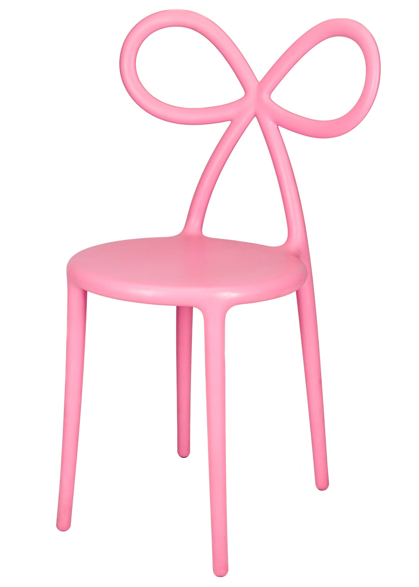 Pink Resin Kids Bow Chair with Round Seat