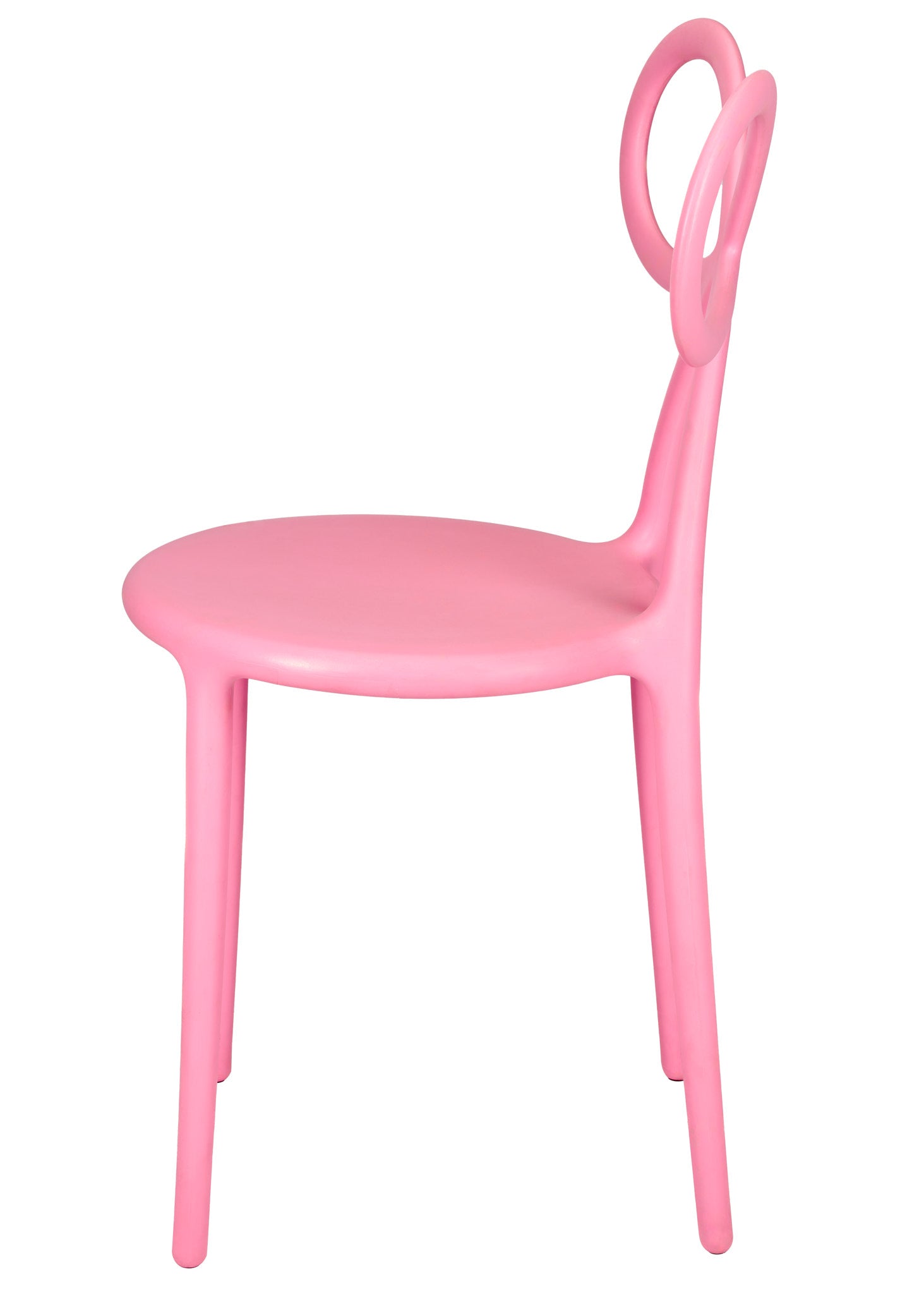 Pink Resin Kids Bow Chair with Round Seat