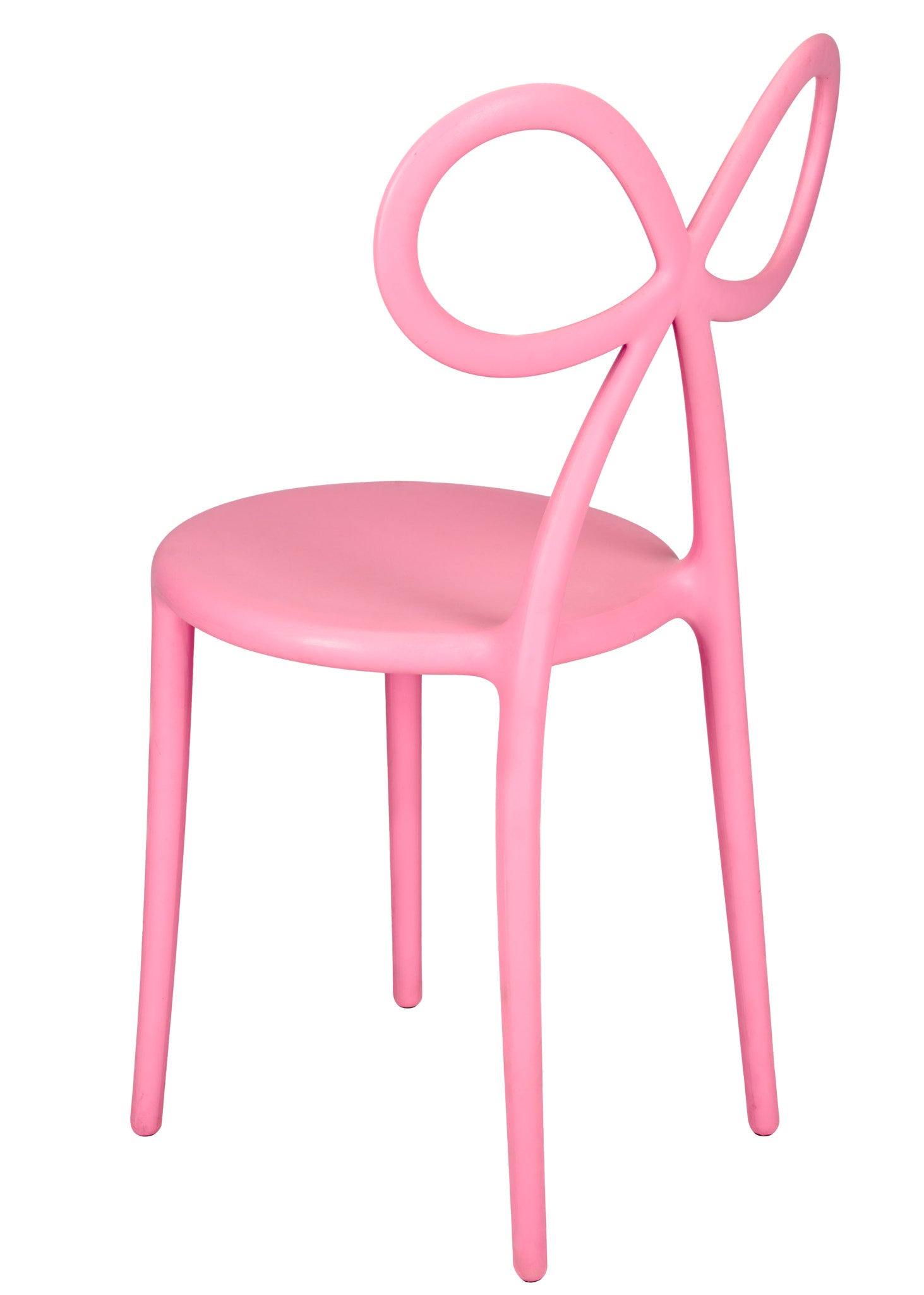 Pink Resin Kids Bow Chair with Round Seat